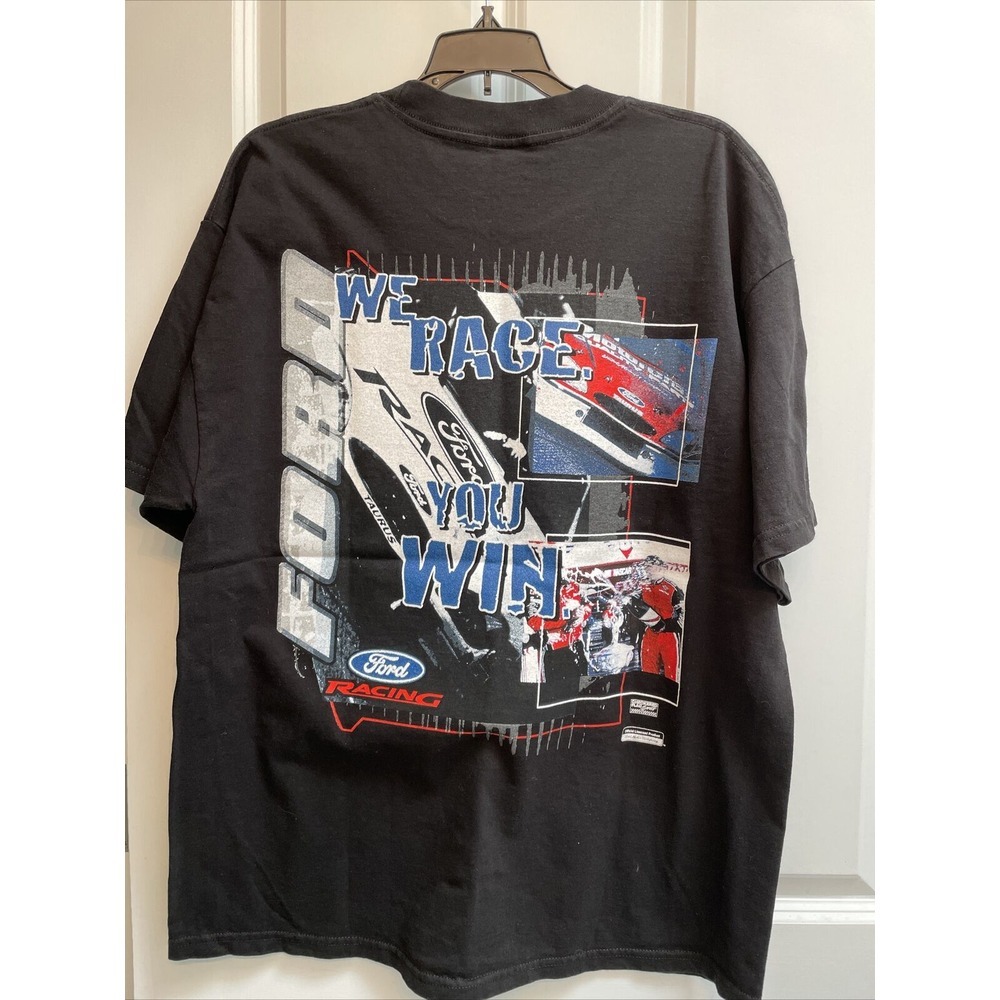 Vintage Checkered Flag Sports Ford Racing T-Shirt XL‎